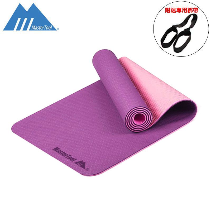 MasterTool - Yoga Mat-Purple Thick Nylon Strap for Men & Women - Non Slip Exercise Mat for Yoga, Pilates, Stretch