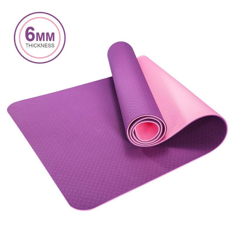 MasterTool - Yoga Mat-Purple Thick Nylon Strap for Men & Women - Non Slip Exercise Mat for Yoga, Pilates, Stretch