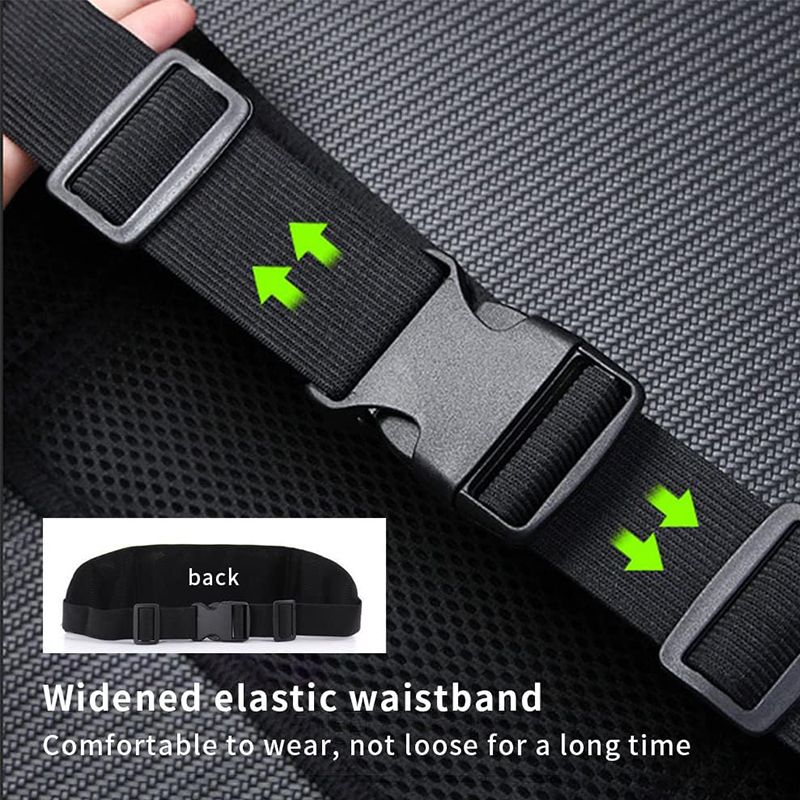 Sport Runner Waist Bum Bag- Black, Running Jogging Belt, Waterproof Phone Holder, Fanny Pack