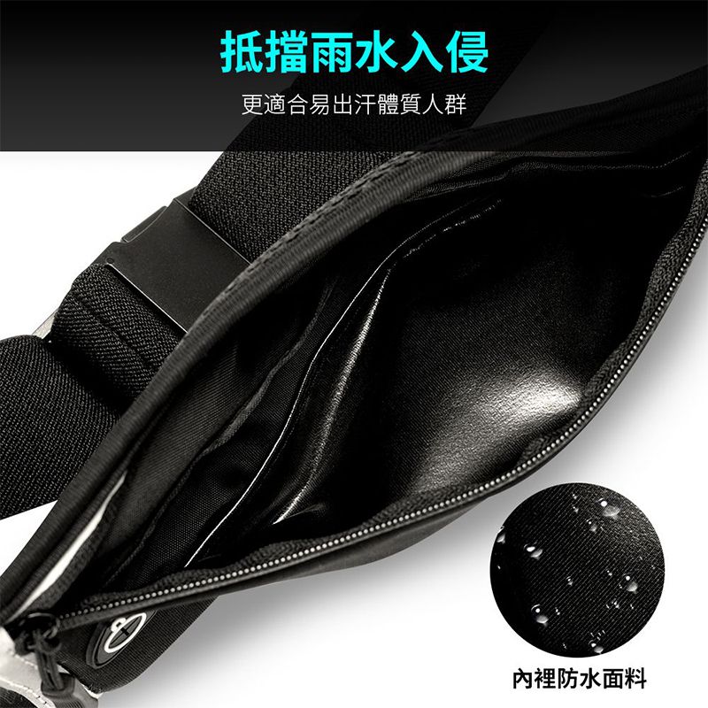 Sport Runner Waist Bum Bag- Black, Running Jogging Belt, Waterproof Phone Holder, Fanny Pack