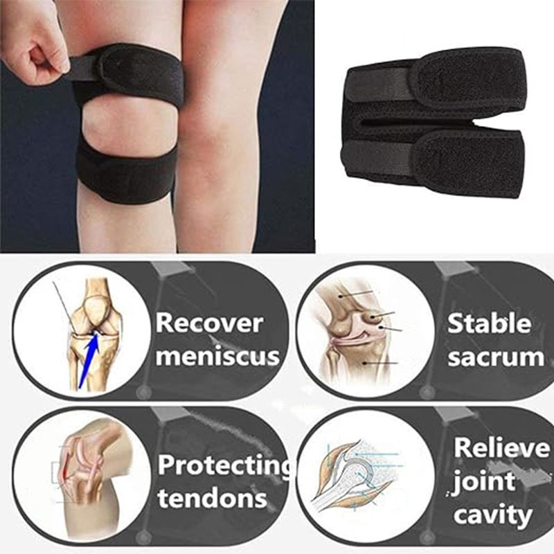 Sports Support Brace Knee, Patella Tendon Knee, Brace with Double Straps Strap Patella Protector
