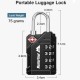 MasterTool 2pcs TSA Customs Certified Luggage Combination Lock Suitcase lock Locker lock - Silver and Black