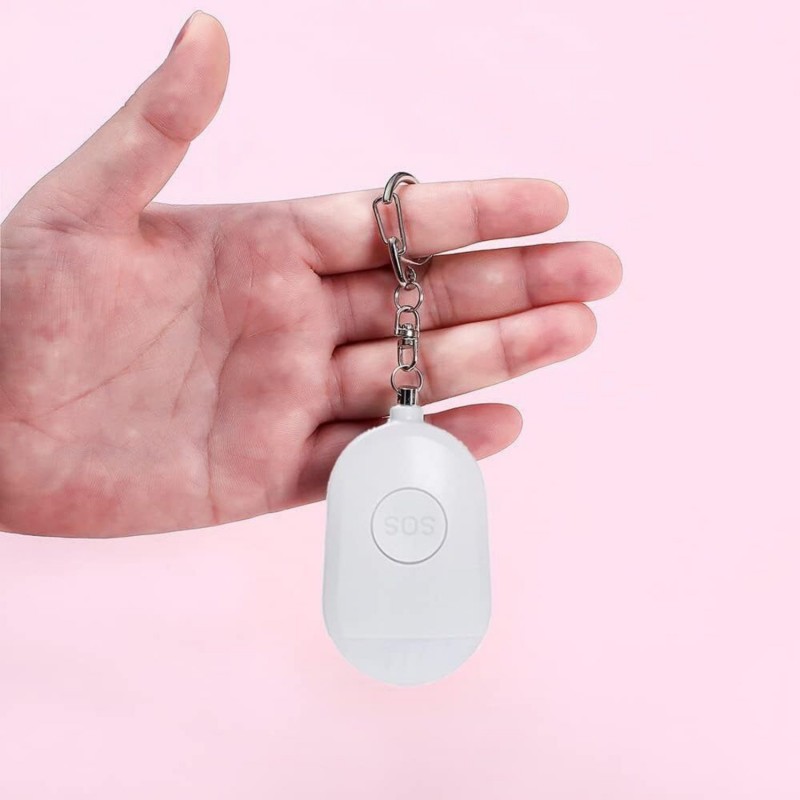 MasterTool Burglar/Safety Self-Defense Personal Alarm,Rechargeable 130DB Police Approved Rope Alarm - White