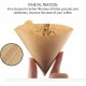 V-shaped natural Brown unbleached cone coffee filter paper (Brew 1-2Cups /100sheets)
