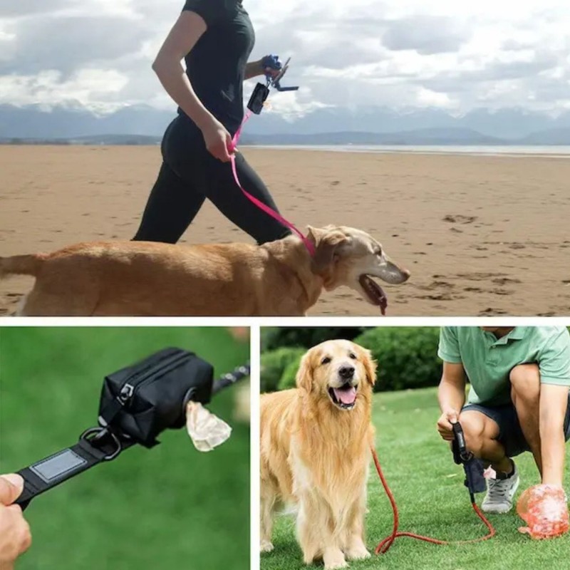 Dog/Cat Waste Bag Dispenser, Pet Poop Bags Holder, Waste Bags Dispensers- Soft Fabric Zipper