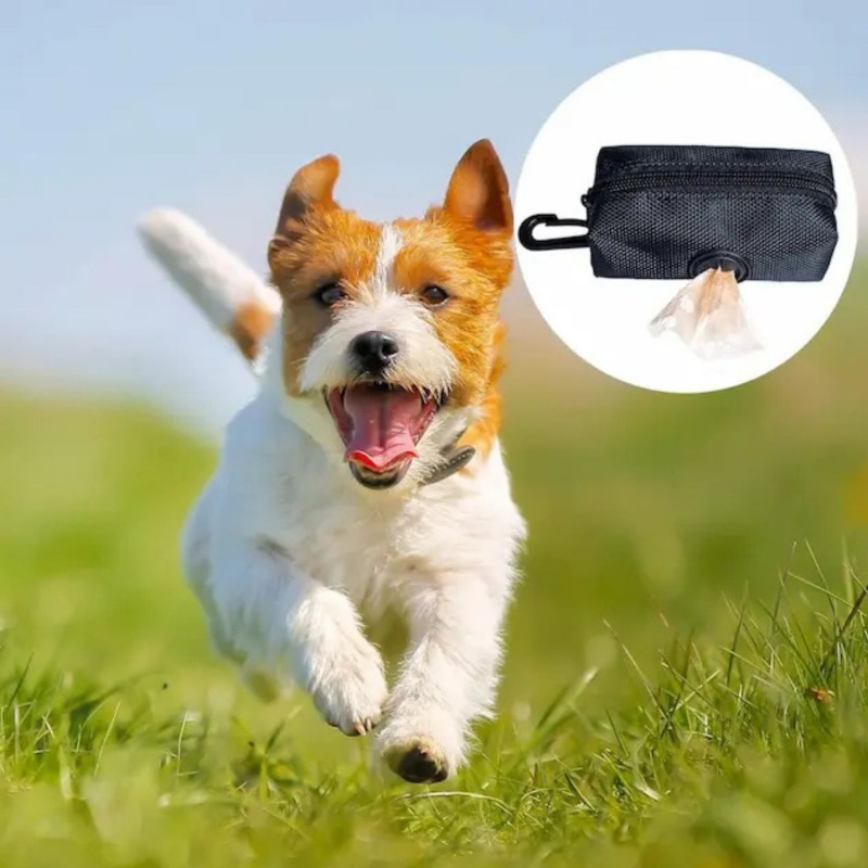 Dog/Cat Waste Bag Dispenser, Pet Poop Bags Holder, Waste Bags Dispensers- Soft Fabric Zipper