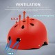 Adjustable Kids Helmet-Red, Toddler Bike Helmet for 3-8 Years,(48-56cm)