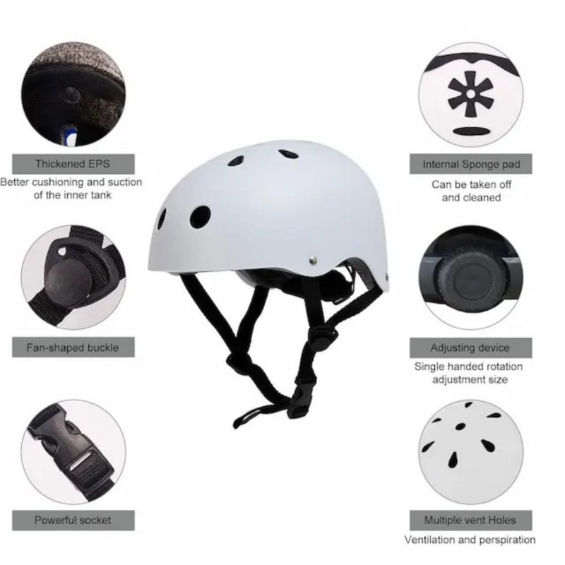 Adjustable Kids Helmet-White, Toddler Bike Helmet for 3-8 Years,(48-56cm)