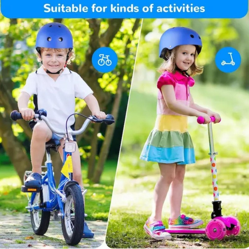 Adjustable Kids Helmet-Blue, Toddler Bike Helmet for 3-8 Years,(48-56cm)