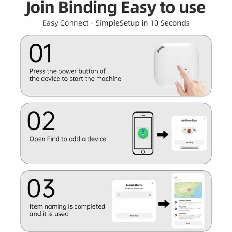 Creavier Key Finder Tag, Item Finder Works with Apple Find My (iOS only)