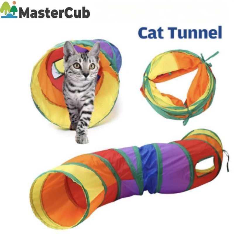 MasterCub Cat Tunnel Cat Toy Foldable Storage Two-way Tunnel Curved S-shaped Fun Cat Supplies Cat Tunnel Nest
