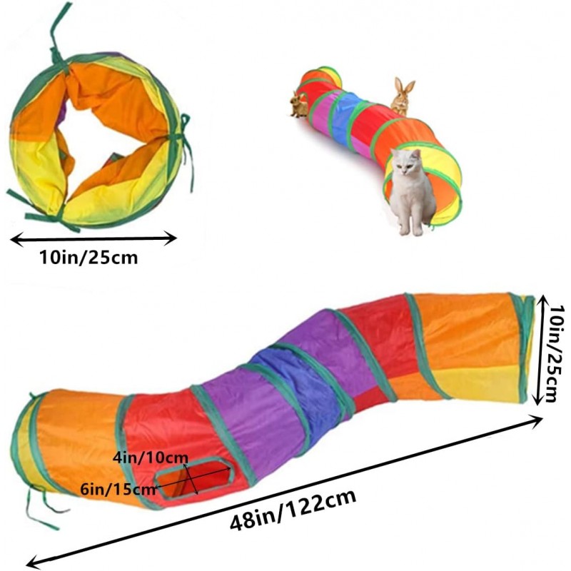 MasterCub Cat Tunnel Cat Toy Foldable Storage Two-way Tunnel Curved S-shaped Fun Cat Supplies Cat Tunnel Nest