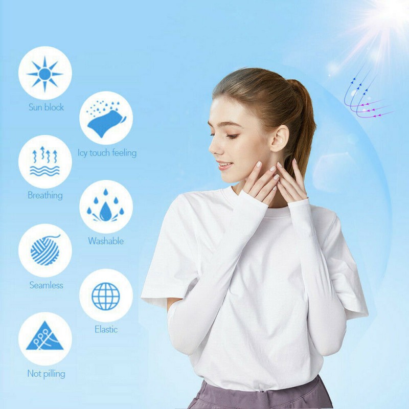 Cool UV Protection Hand Cover for Outdoor-White