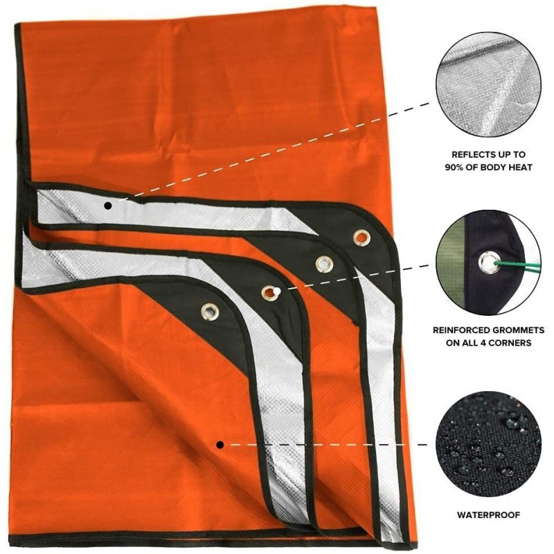 Heavy Duty Survival Blanket - Insulated Thermal Reflective Tarp, Floor map